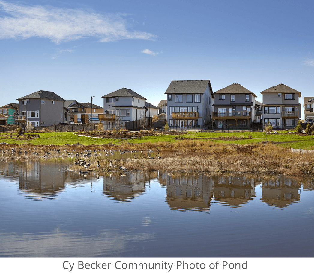 Decide Whether to Buy a New or Resale Home Pond Image